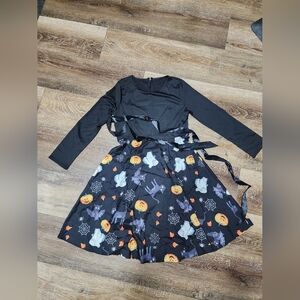 SOLD Womens Halloween Costume Dress - Black and Orange